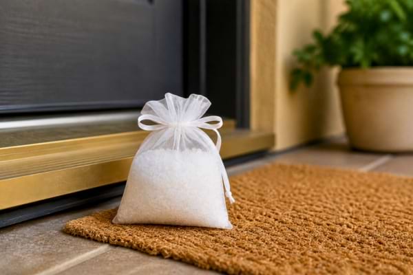 Un sachet de sel plac&eacute; &agrave; l'entr&eacute;e