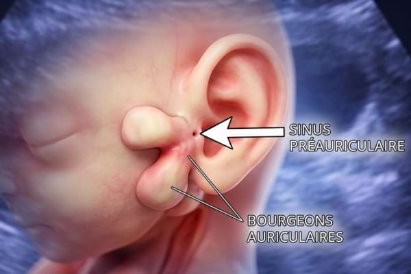 développement embryonnaire d'une oreille humaine.