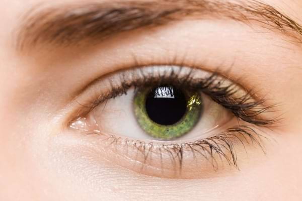Un oeil à l'iris verte