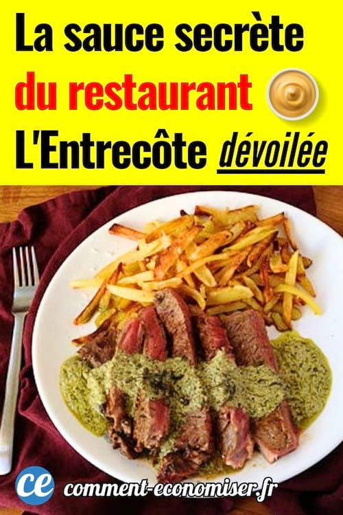 Une assiette du restaurant l'Entrec&ocirc;te avec de la sauce 