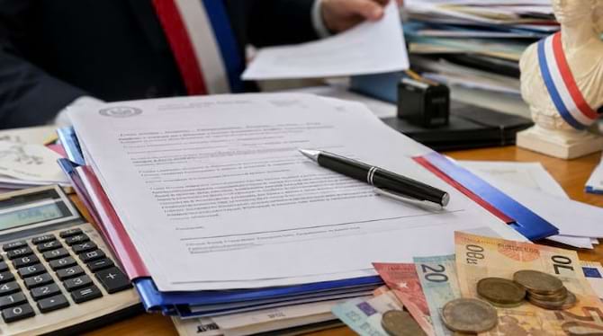 Documents administratifs et argent symbolisant une astreinte