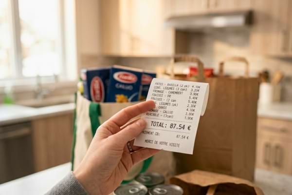  a supermarket receipt being held by a hand