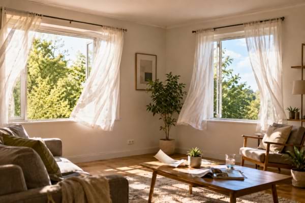 2 fenêtre créant un courant d'air dans un appartement