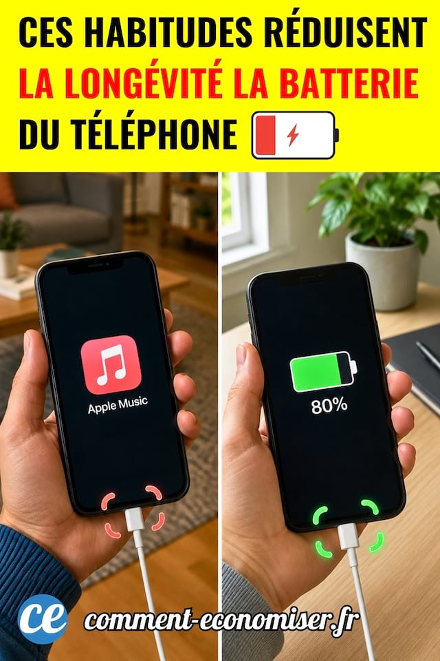 2 t&eacute;l&eacute;phones cote &agrave; cote en train de recharger