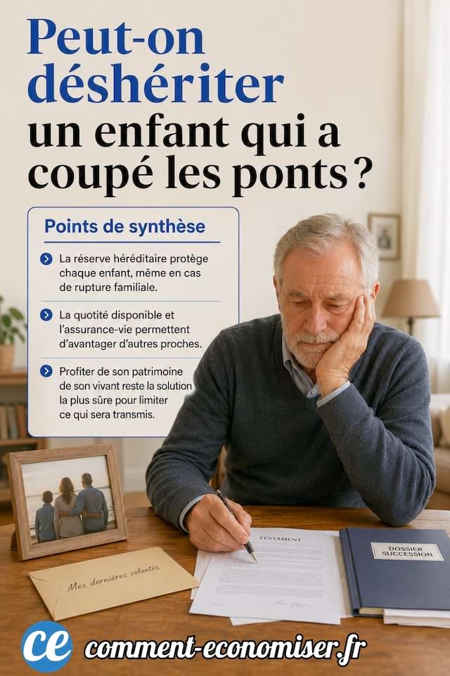 peut-on déshériter un enfant qui a coupé les ponts ?