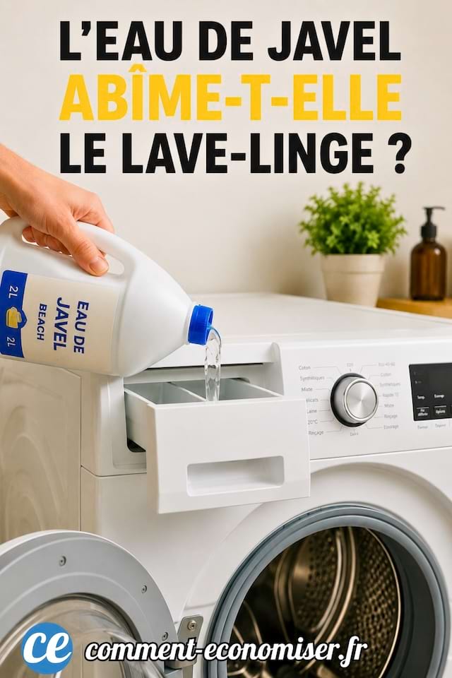 Est-ce que l'eau de Javel abîme le lave-linge ?