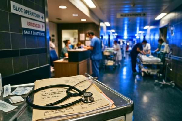 un stéthoscope posé sur un dossier médical