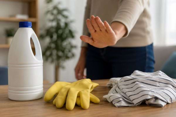 Produits ménagers et vêtement à ne pas mélanger avec la javel
