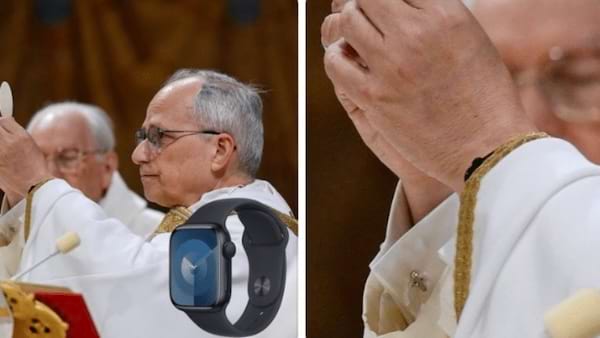 le pape Leon XIV fait la messe avec une montre connect&eacute;e Apple