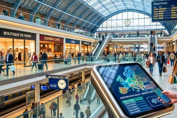 modern European train station