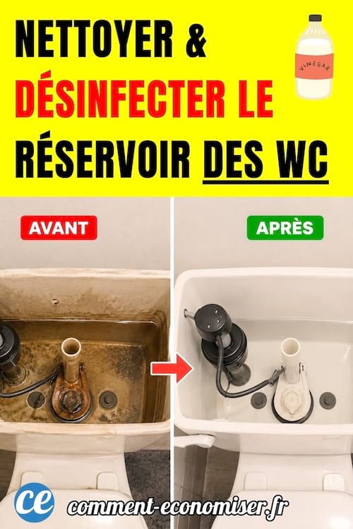 réservoir wc sale puis propre grace au vinaigre balnc