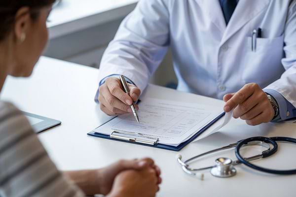 une femme consulte un m&eacute;decin