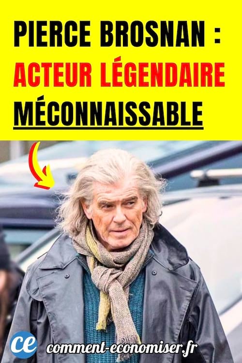 Pierce Brosnan cheveux long mal rasé en Irlande