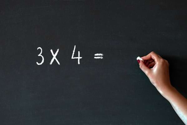 multiplication sur un tableau noir