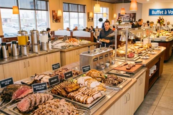 un buffet à volonté dans un restaurant