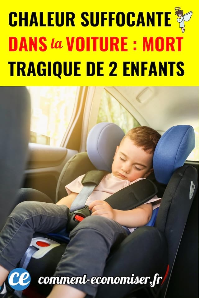 Un enfant qui dort paisiblement dans une voiture, extérieur ensoleillé