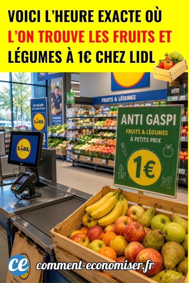 l'heure exacte o&ugrave; l'on peut acheter ses fruits et l&eacute;gumes &agrave; 1&euro; chez Lidl