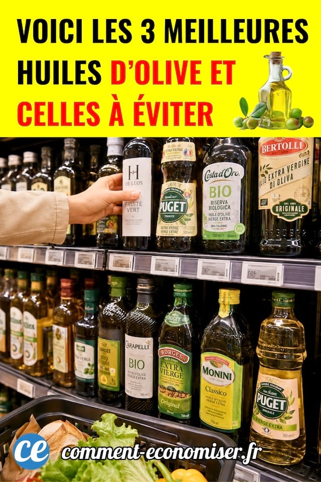 Des bouteilles d'huile d'olive dans un rayon de supermarché