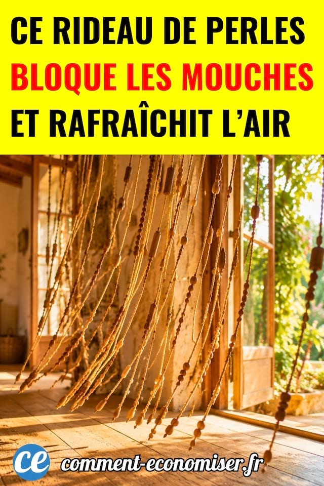 Un rideau de perles qui bouge avec le vent
