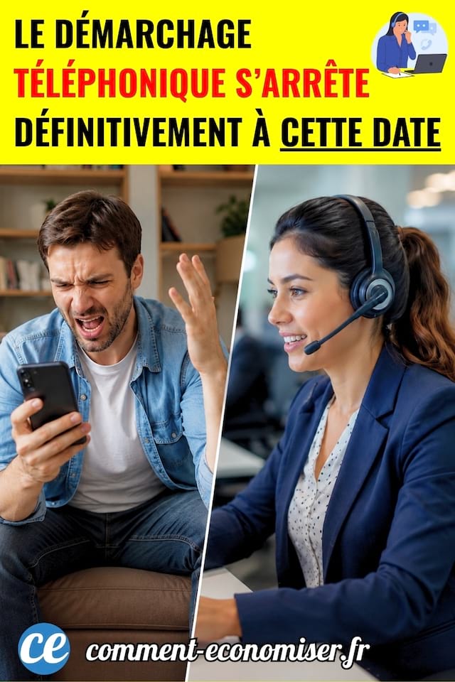 Un homme énervé avec smartphone et une femme en démarchage téléphonique
