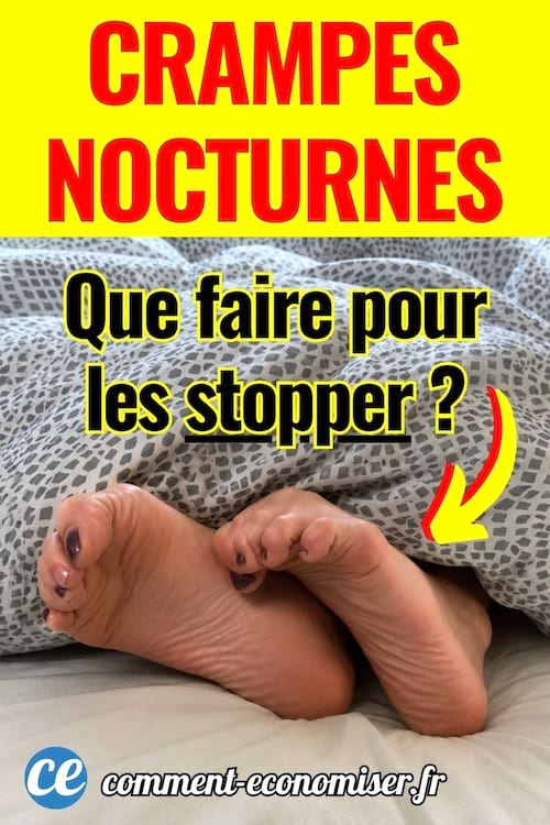 Pieds crispés sous une couette au réveil après une crampe nocturne