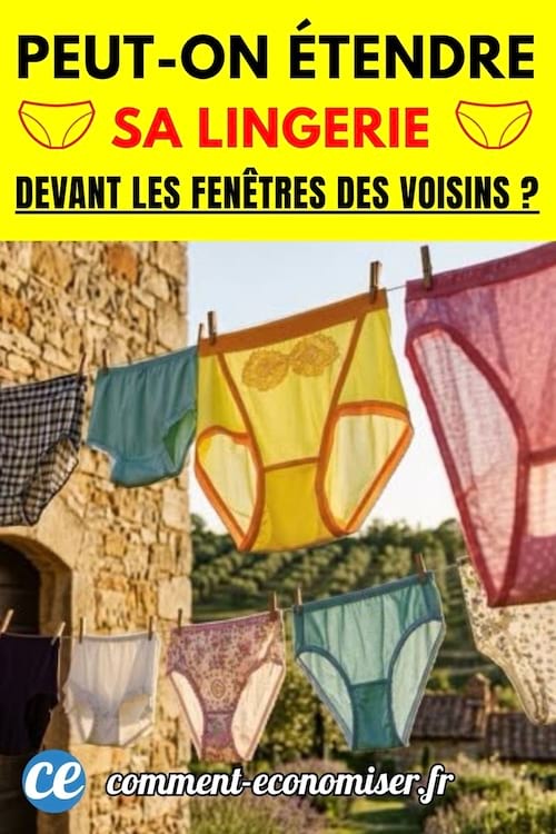 des culottes color&eacute;es &eacute;tendues sur un fil &agrave; l'ext&eacute;rieur
