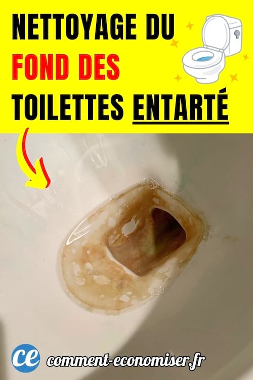 Le fond des toilettes sales et entartré avec des traces jaunes et marrons incrustées