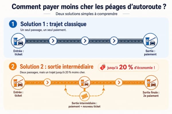 Un sch&eacute;ma qui explique les &eacute;conomies sur une autoroute