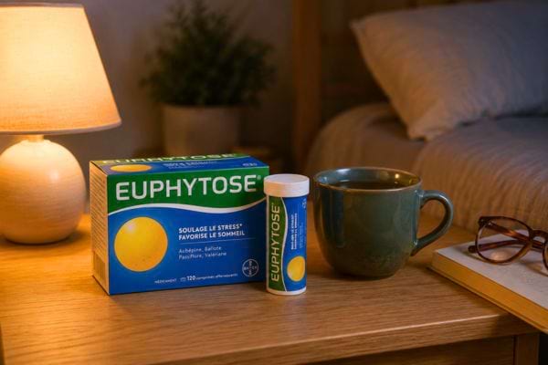 Euphytose sur une table de nuit pour favoriser le sommeil