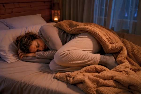 ne personne recroquevillée en position fœtale