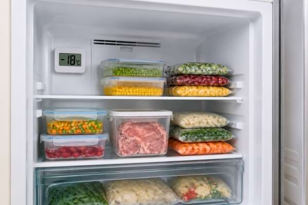 Des aliments dans un congélateur