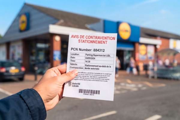 a printed parking penalty notice being held by a hand