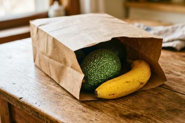 un avocat à la peau rugueuse et une banane jaune