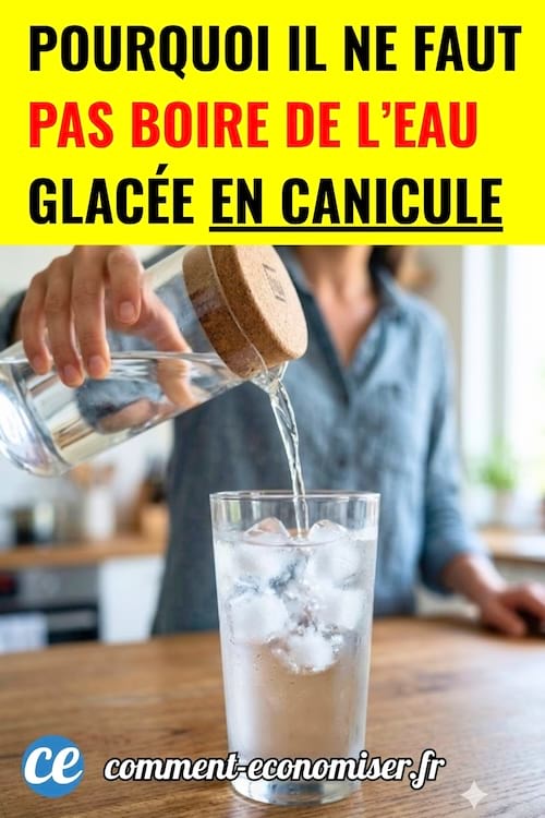 une verre d'eau glacée pendant la canicule