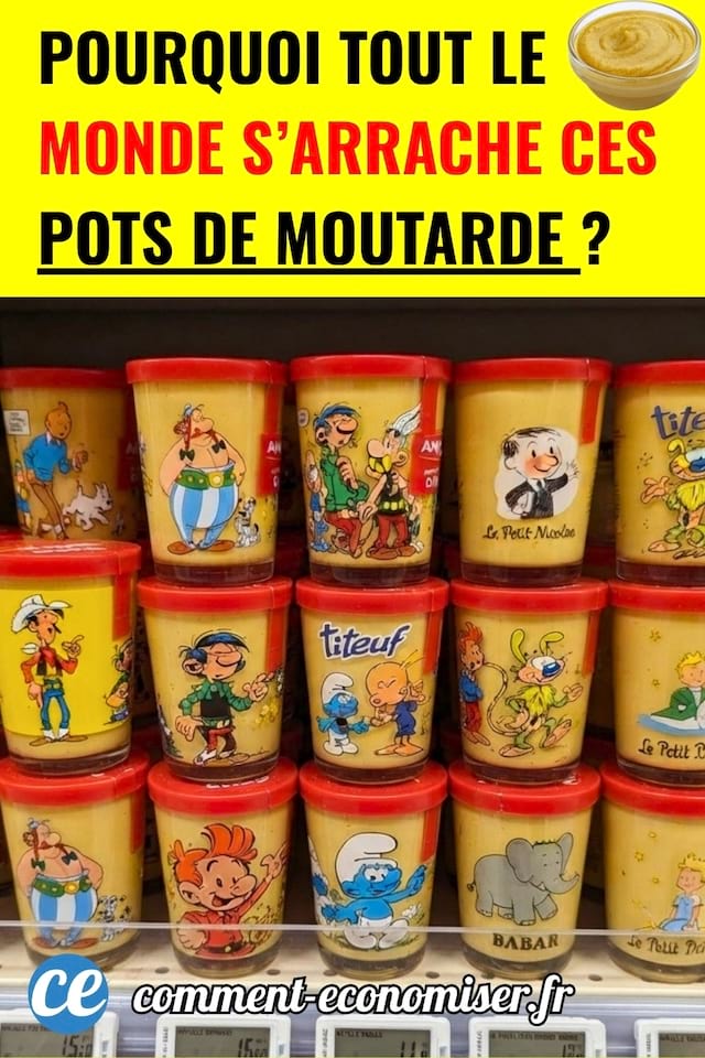 des pots de moutarde amora à motifs