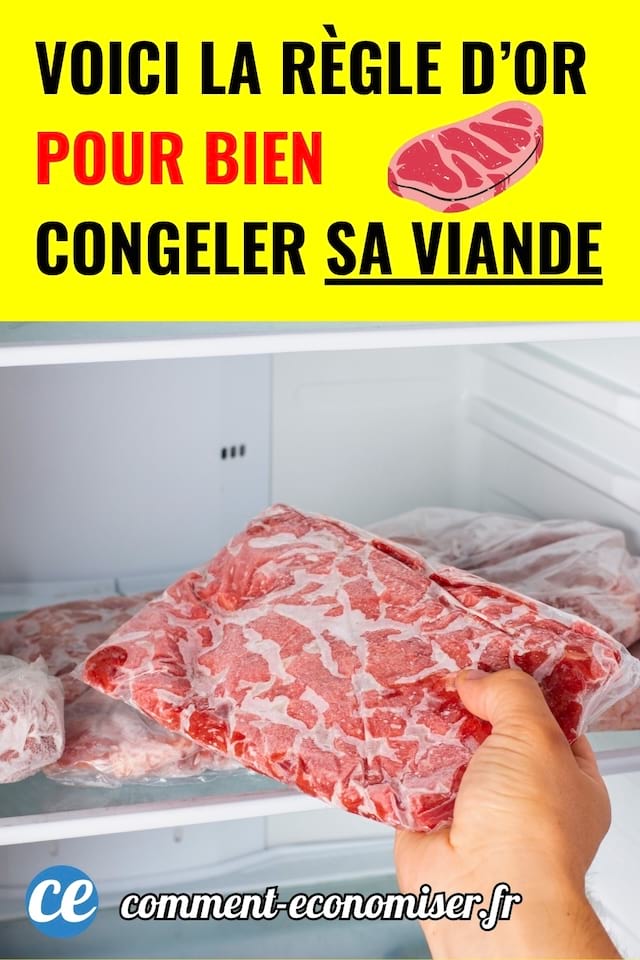 Une viande sous vide mise au cong&eacute;lateur