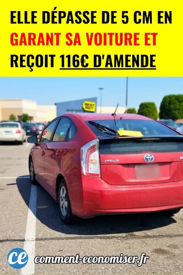 Une voiture garer qui dépasse la ligne blanche de sa place de 5cm