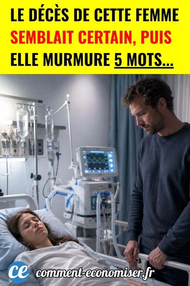 Homme regarde sa femme sur un lit d'hopital