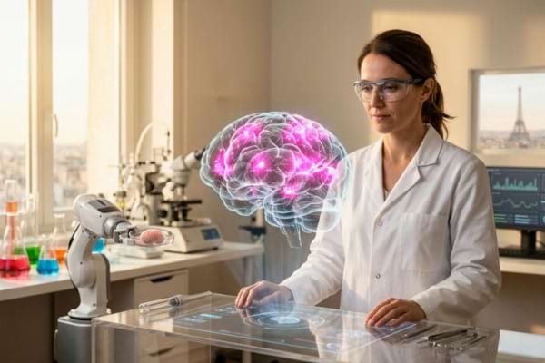 un scientifique en blouse blanche dans un laboratoire