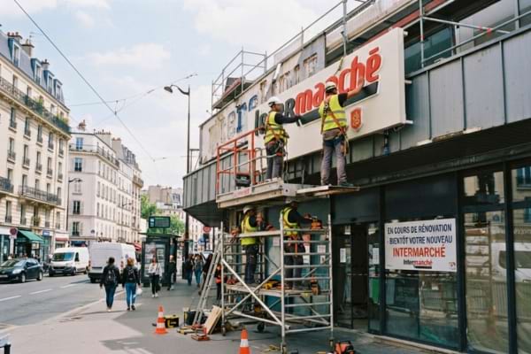 Un magasin intermarché en rénovation