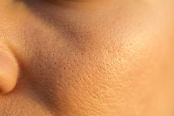une texture de peau humaine vue de tr&egrave;s pr&egrave;s