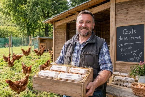 producteur bio d'oeufs avec des poules libres