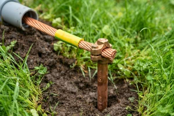 une prise de terre dans un jardin