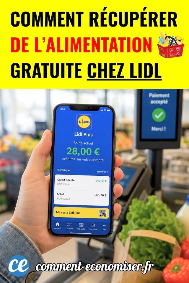 Un homme tenant un smartphone avec l'application Lidl Plus
