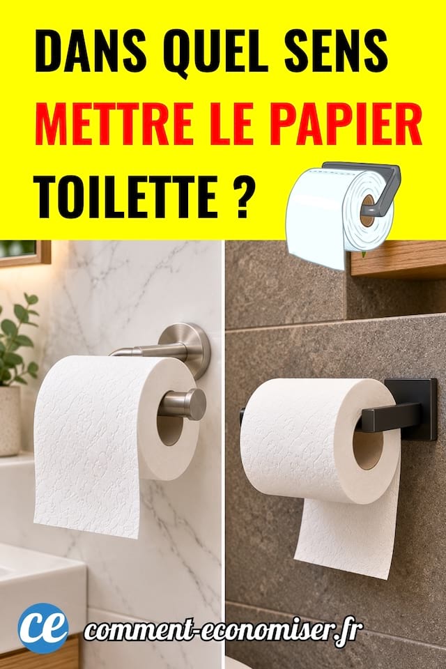Image s&eacute;par&eacute;e de 2 rouleaux de papier toilette mis diff&eacute;remment 