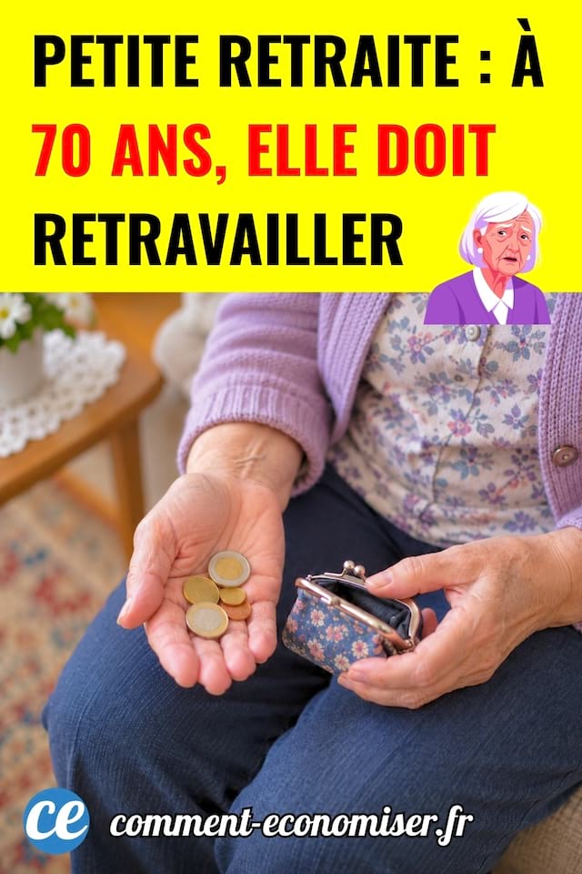 Femme retraitée tenant quelques pièces de monnaie dans sa main