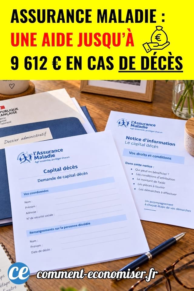 des documents administratifs de l'assurance maladie posés sur une table