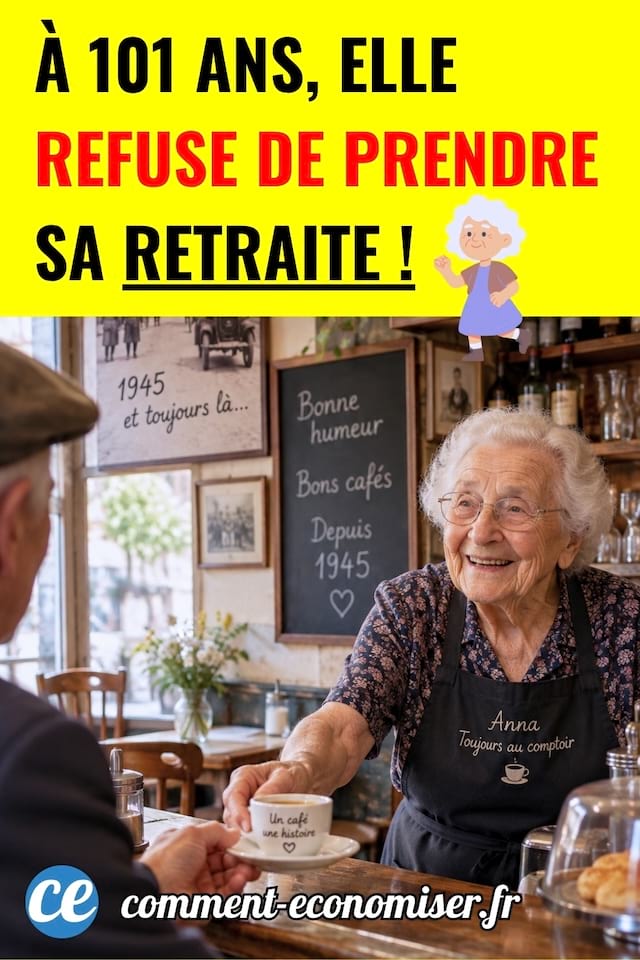 Une femme &acirc;g&eacute;e sert un caf&eacute; &agrave; un client dans un bar