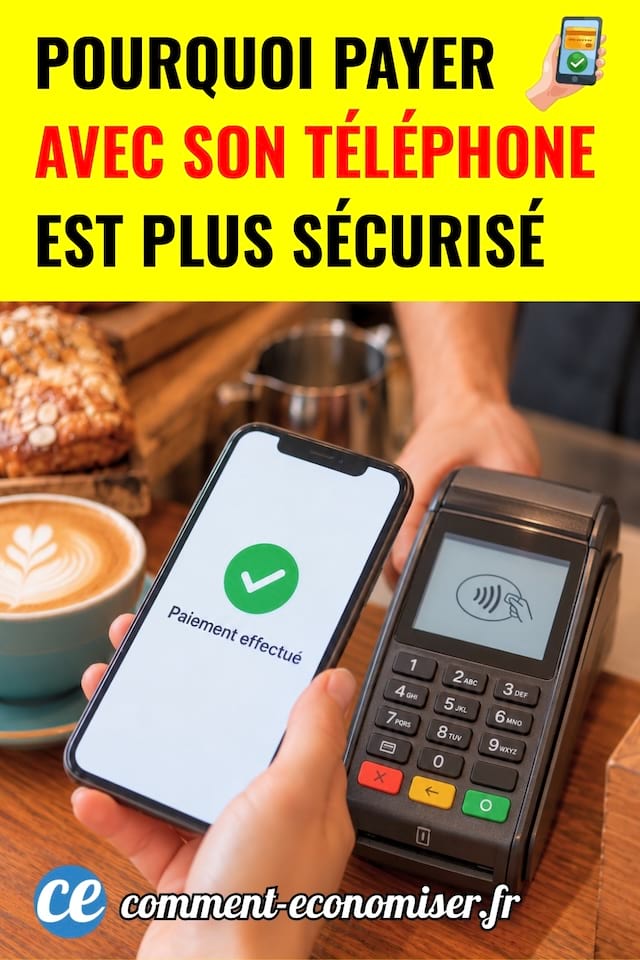 Une personne qui paie sans contact avec son téléphone