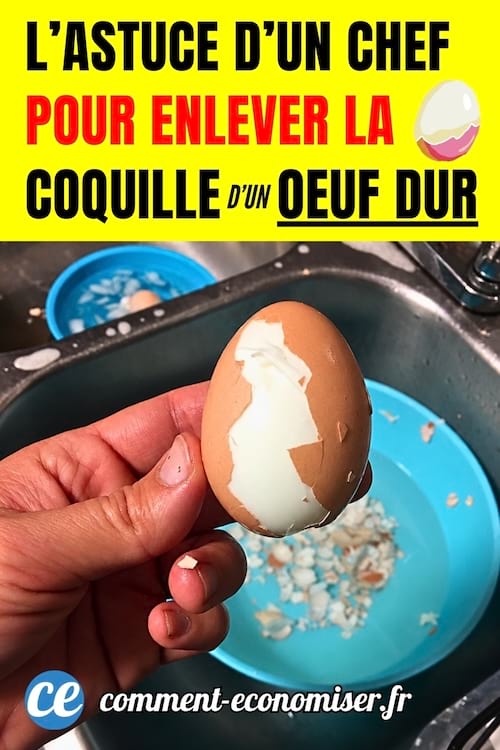Une coquille d'un oeuf dur qui est enlevée facilement
